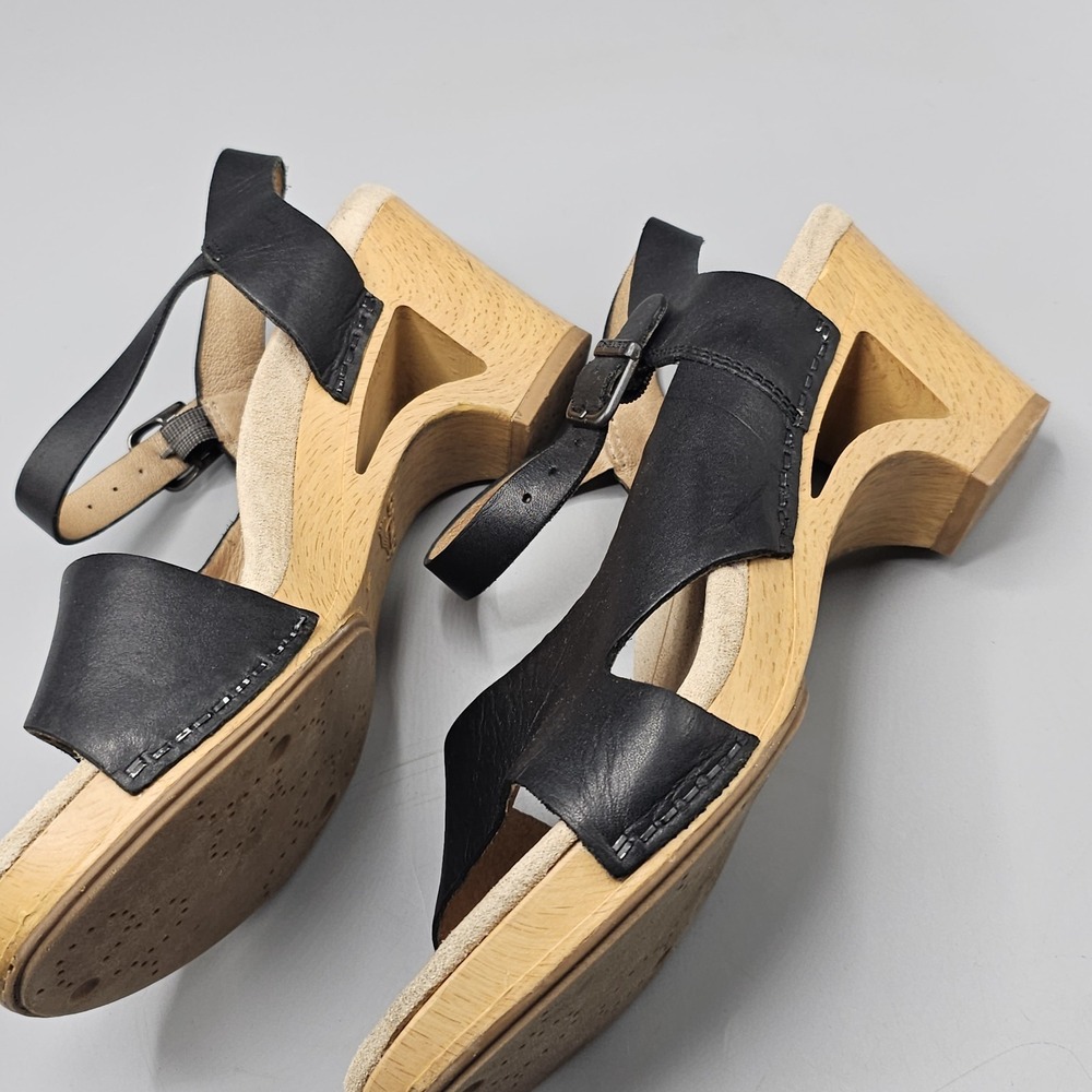 Dansko Tasha Black Leather Slingback Wedge Clog Sandals size 40 Us size 9.5-10 - Picture 6 of 10